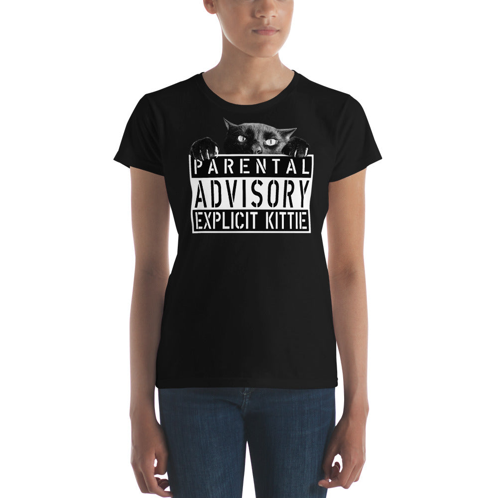 Parental Advisory, Explicit Kittie - Fashion Fit Ringspun T-Shirt - 100% cotton