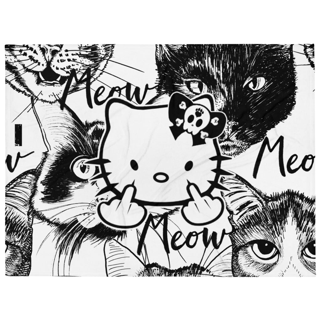 CHIC PUSSY CAT: I'M CHILLING, GO AWAY - Throw Blanket